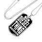 Diesel Thing Dog Tag Stainless Steel or 18k Gold 24" Chain-Express Your Love Gifts