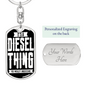 Diesel Thing Swivel Keychain Dog Tag Stainless Steel or 18k Gold-Express Your Love Gifts