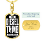 Diesel Thing Swivel Keychain Dog Tag Stainless Steel or 18k Gold-Express Your Love Gifts