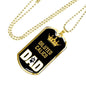 Diluted Calico Cat Dad Necklace Stainless Steel or 18k Gold Dog Tag 24" Chain-Express Your Love Gifts