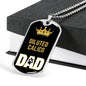 Diluted Calico Cat Dad Necklace Stainless Steel or 18k Gold Dog Tag 24" Chain-Express Your Love Gifts