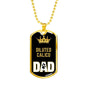 Diluted Calico Cat Dad Necklace Stainless Steel or 18k Gold Dog Tag 24" Chain-Express Your Love Gifts
