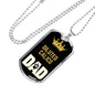 Diluted Calico Cat Dad Necklace Stainless Steel or 18k Gold Dog Tag 24" Chain-Express Your Love Gifts