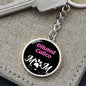 Diluted Calico Cat Mom Keychain Stainless Steel or 18k Gold Circle Pendant-Express Your Love Gifts