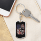 Dirt Bike American Flag Biker Keychain Stainless Steel or 18k Gold Dog Tag Keyring-Express Your Love Gifts