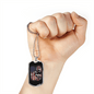 Dirt Bike American Flag Biker Necklace Stainless Steel or 18k Gold Dog Tag 24"-Express Your Love Gifts