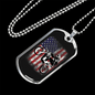 Dirt Bike American Flag Biker Necklace Stainless Steel or 18k Gold Dog Tag 24"-Express Your Love Gifts