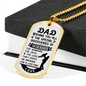Discoveries Of Fatherhood Dad Necklace Stainless Steel or 18k Gold Dog Tag 24" Chain-Express Your Love Gifts