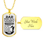 Discoveries Of Fatherhood Dad Necklace Stainless Steel or 18k Gold Dog Tag 24" Chain-Express Your Love Gifts