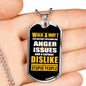 Dislike For Stupid People Necklace Stainless Steel or 18k Gold Dog Tag 24"-Express Your Love Gifts