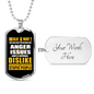 Dislike For Stupid People Necklace Stainless Steel or 18k Gold Dog Tag 24"-Express Your Love Gifts