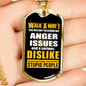Dislike For Stupid People Necklace Stainless Steel or 18k Gold Dog Tag 24"-Express Your Love Gifts