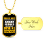 Dislike For Stupid People Necklace Stainless Steel or 18k Gold Dog Tag 24"-Express Your Love Gifts
