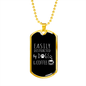 Distracted by Dogs and Coffee Necklace Stainless Steel or 18k Gold Dog Tag 24" Chain-Express Your Love Gifts