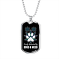 Distracted by Dogs and Weed Necklace Stainless Steel or 18k Gold Dog Tag 24" Chain-Express Your Love Gifts
