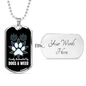 Distracted by Dogs and Weed Necklace Stainless Steel or 18k Gold Dog Tag 24" Chain-Express Your Love Gifts