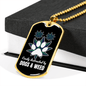 Distracted by Dogs and Weed Necklace Stainless Steel or 18k Gold Dog Tag 24" Chain-Express Your Love Gifts