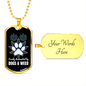 Distracted by Dogs and Weed Necklace Stainless Steel or 18k Gold Dog Tag 24" Chain-Express Your Love Gifts