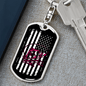 Distressed Flag Fishing Keychain Stainless Steel or 18k Gold Dog Tag Keyring-Express Your Love Gifts