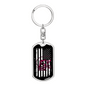 Distressed Flag Fishing Keychain Stainless Steel or 18k Gold Dog Tag Keyring-Express Your Love Gifts