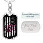 Distressed Flag Fishing Keychain Stainless Steel or 18k Gold Dog Tag Keyring-Express Your Love Gifts