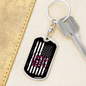 Distressed Flag Fishing Keychain Stainless Steel or 18k Gold Dog Tag Keyring-Express Your Love Gifts