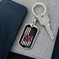 Distressed Flag Fishing Keychain Stainless Steel or 18k Gold Dog Tag Keyring-Express Your Love Gifts