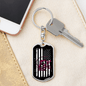 Distressed Flag Fishing Keychain Stainless Steel or 18k Gold Dog Tag Keyring-Express Your Love Gifts