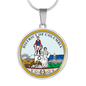 District Of Columbia State Seal Necklace Circle Pendant Stainless Steel or 18k Gold 18-22-Express Your Love Gifts