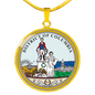 District Of Columbia State Seal Necklace Circle Pendant Stainless Steel or 18k Gold 18-22-Express Your Love Gifts