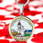 District Of Columbia State Seal Necklace Circle Pendant Stainless Steel or 18k Gold 18-22-Express Your Love Gifts