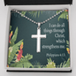 Do All Things Philippians 4:13 Cross Necklace Message Card W Ball Chain Pendant-Express Your Love Gifts
