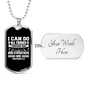 Do All Things Philippians 4:13 Necklace Stainless Steel or 18k Gold Dog Tag 24" Chain-Express Your Love Gifts