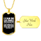 Do All Things Philippians 4:13 Necklace Stainless Steel or 18k Gold Dog Tag 24" Chain-Express Your Love Gifts