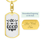 Do Good Arrow Heart Keychain Stainless Steel or 18k Gold Dog Tag Keyring-Express Your Love Gifts