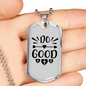 Do Good Heart Necklace Stainless Steel or 18k Gold Dog Tag 24" Chain-Express Your Love Gifts