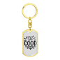 Do Good Keychain Stainless Steel or 18k Gold Dog Tag Keyring-Express Your Love Gifts