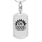 Do Good Sun Rays Keychain Stainless Steel or 18k Gold Dog Tag Keyring-Express Your Love Gifts