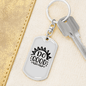 Do Good Sun Rays Keychain Stainless Steel or 18k Gold Dog Tag Keyring-Express Your Love Gifts