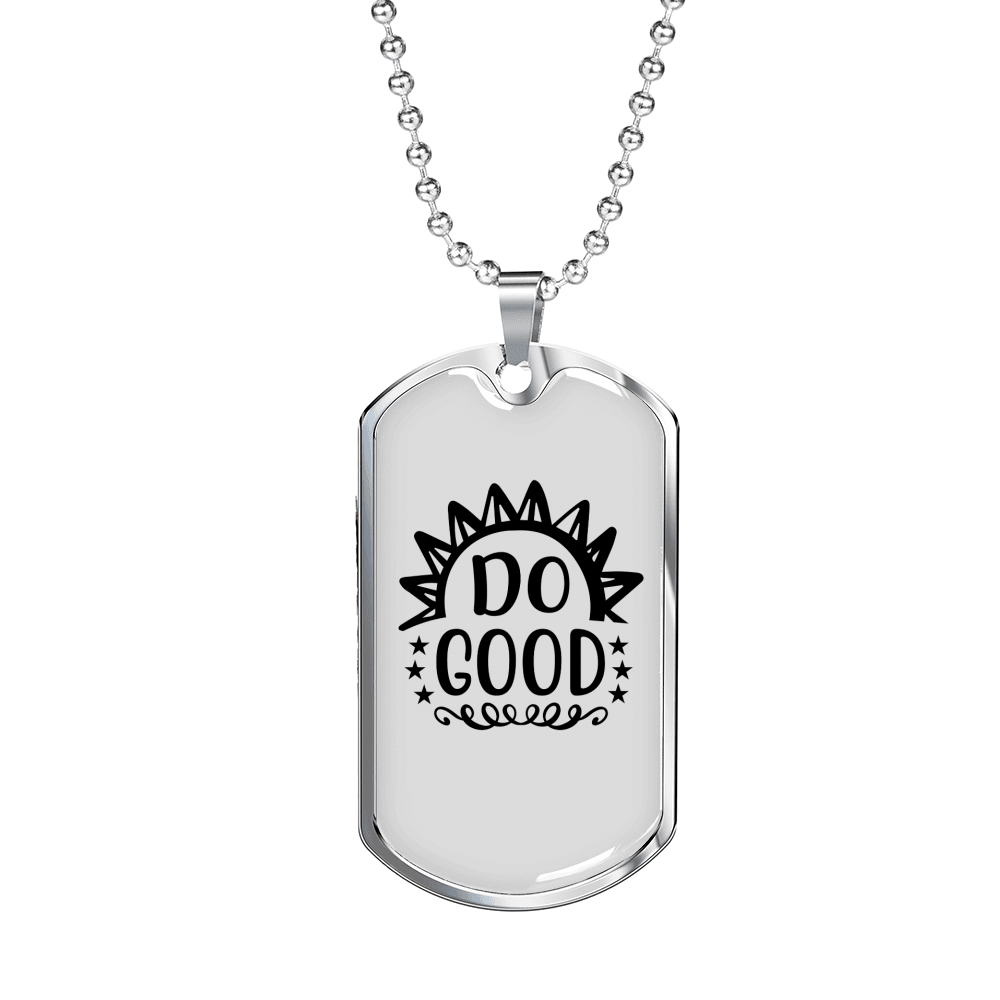 Do Good Sunlight Necklace Stainless Steel or 18k Gold Dog Tag 24" Chain-Express Your Love Gifts