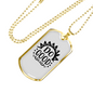 Do Good Sunlight Necklace Stainless Steel or 18k Gold Dog Tag 24" Chain-Express Your Love Gifts