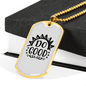 Do Good Sunlight Necklace Stainless Steel or 18k Gold Dog Tag 24" Chain-Express Your Love Gifts