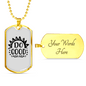 Do Good Sunlight Necklace Stainless Steel or 18k Gold Dog Tag 24" Chain-Express Your Love Gifts
