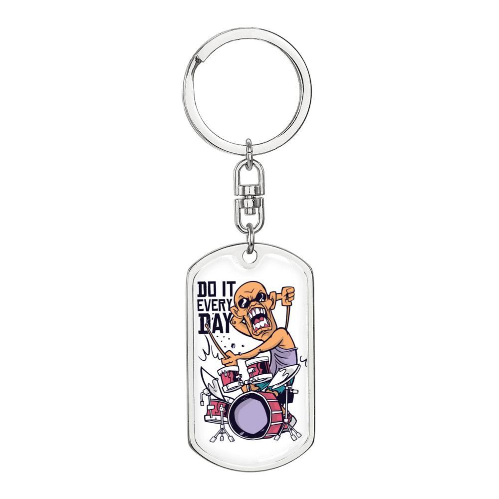 Do It Everyday Keychain Dog Tag Stainless Steel or 18k Gold-Express Your Love Gifts