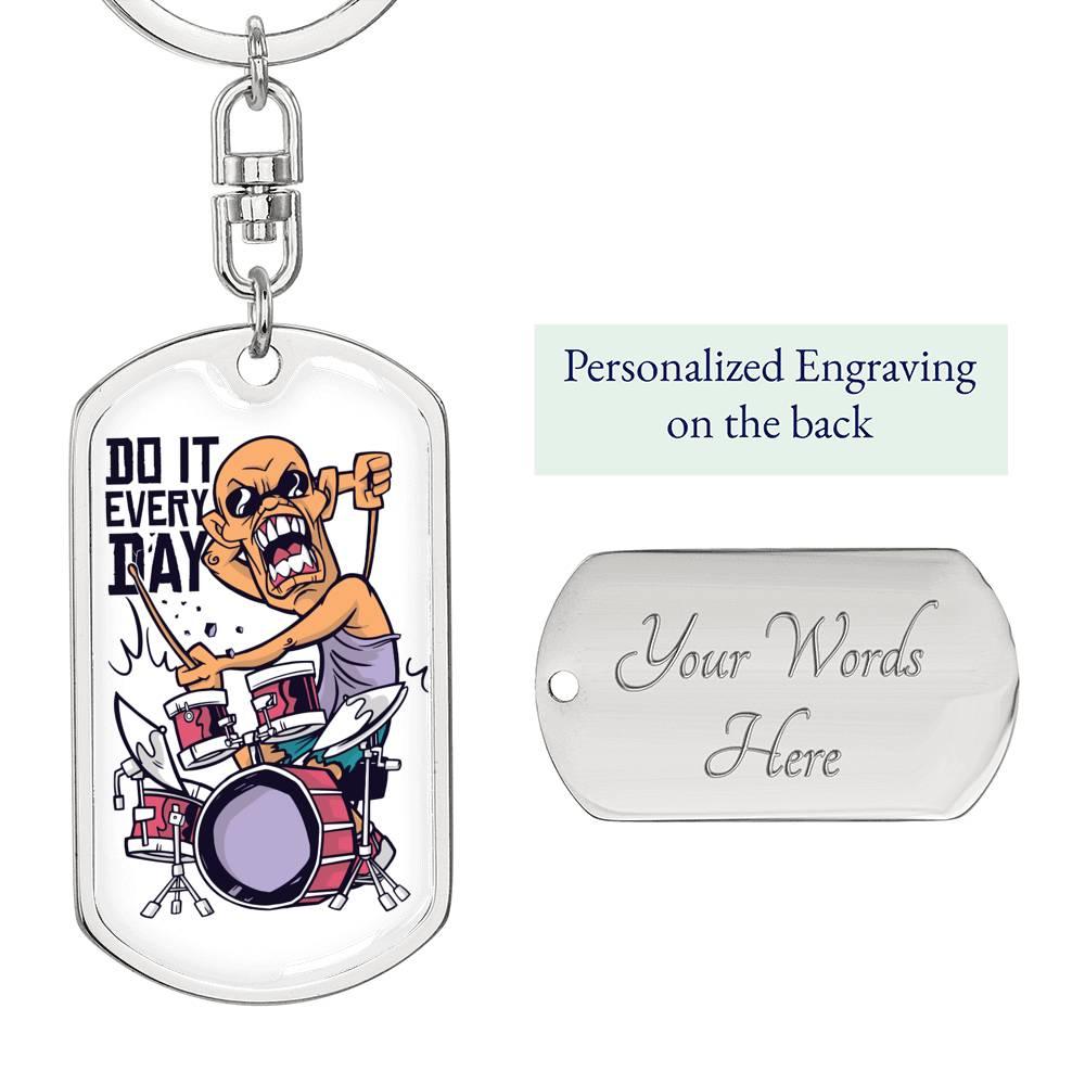 Do It Everyday Keychain Dog Tag Stainless Steel or 18k Gold-Express Your Love Gifts