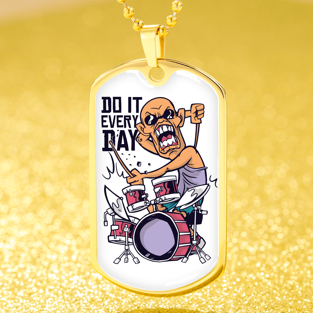 Do It Everyday Necklace Stainless Steel or 18k Gold Dog Tag 24" Chain-Express Your Love Gifts