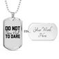 Do Not DAre Necklace Stainless Steel or 18k Gold Dog Tag 24" Chain-Express Your Love Gifts