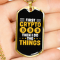 Do Things Bitcoin Crypto Necklace Stainless Steel or 18k Gold Dog Tag 24" Chain-Express Your Love Gifts