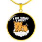 Do what I Cat Circle Necklace Stainless Steel or 18k Gold 18-22"-Express Your Love Gifts