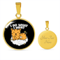 Do what I Cat Circle Necklace Stainless Steel or 18k Gold 18-22"-Express Your Love Gifts